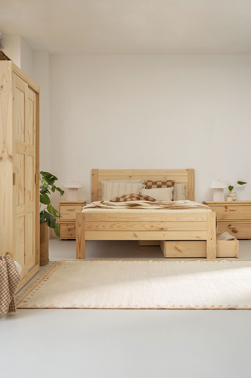 Imagen de ambiente 1 para:Cama doble de 135 cm con cajones de almacenaje